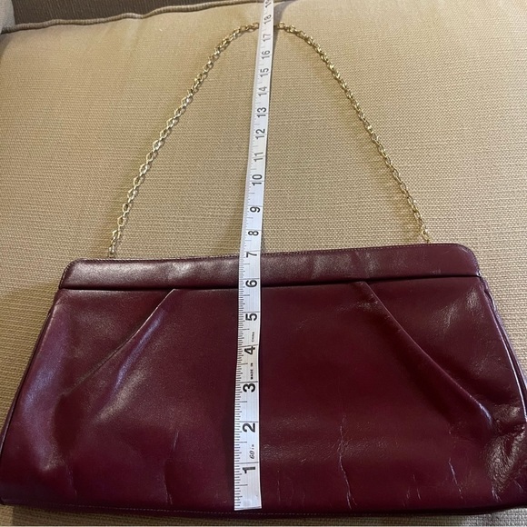 Frenchy Of California Vintage Burgundy Shoulder Bag leather Medium Size - Picture 16 of 16